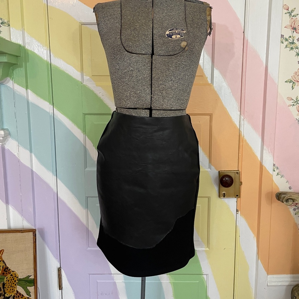 Maison Martin Margiela Line 1 Leather Deconstructed Pencil Skirt IT 38 US 2🧡🎀 - Picture 2 of 11